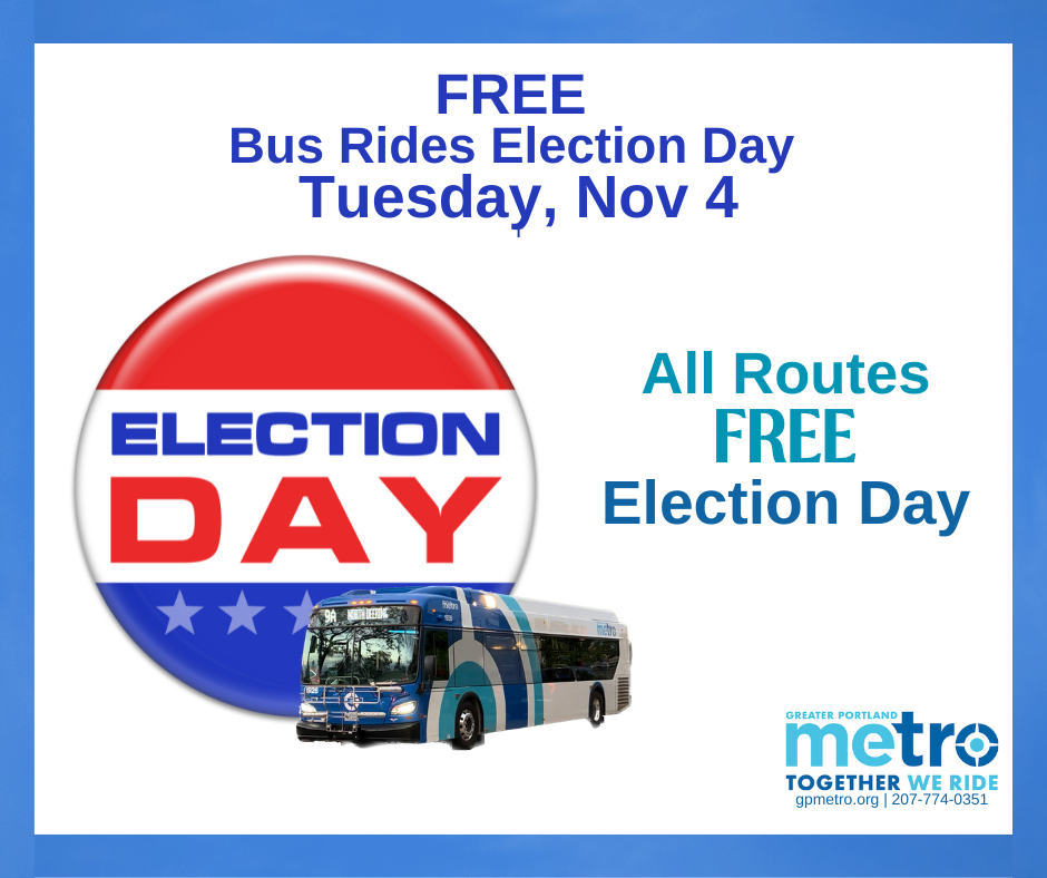 Free Bus Rides on Election Day – Tuesday, November 4